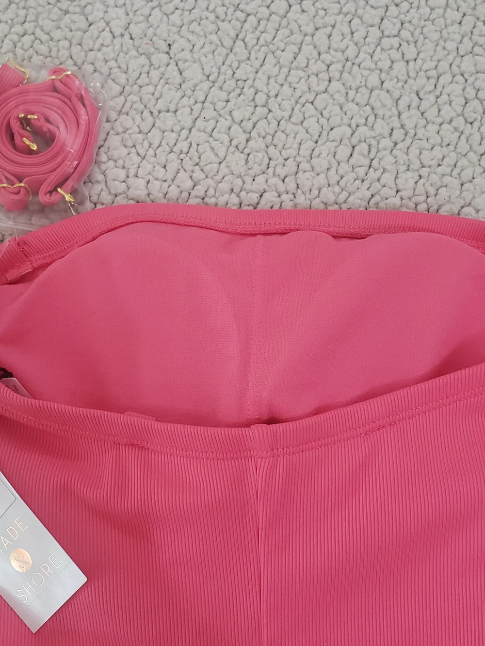 SHADE & SHORE Vibrant Pink Strapless One-Piece Swimsuit | Small NEW